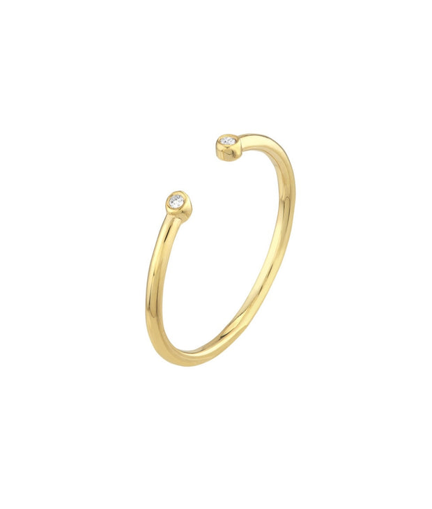 Fina: Open Ring, 14 Karat Gold, Diamanten