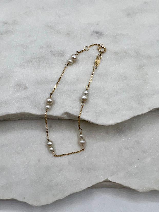 Perla: Armband, 14 Karat Gold, Süßwasserperle